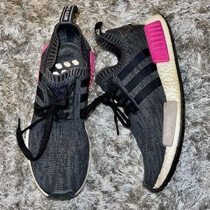 Adidas NMD Sneakers Black Heathered with Pink Size 10.5